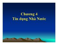 Kinh tế cộng đồng - Chương 4: Tín dụng nhà nước