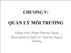 Kinh tế thương mại, dịch vụ - Chương V: Quản lý môi trường