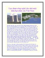 Lựa chọn công nghệ cho nhà máy điện hạt nhân của Việt Nam