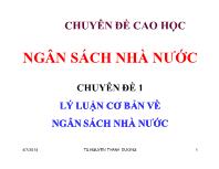 Lý luận cơ bản về ngân sách nhà nước