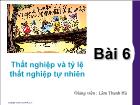 Lý luận quan hệ quốc tế - Bài 6: Thất nghiệp và tỷ lệ thất nghiệp tự nhiên