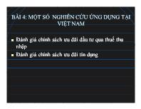 Một số nghiên cứu ứng dụng tại Việt Nam