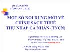 Một số nội dung mới về chính sách thuế thu nhập cá nhân (tncn)