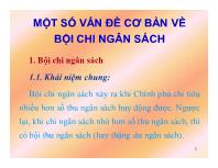 Một số vấn đề cơ bản về bội chi ngân sách