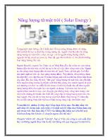 Năng lượng từ mặt trời (Solar Energy)