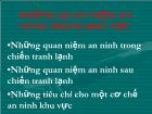 Những quan niệm an ninh trong khu vực