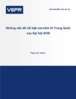 Những vấn đềnổi bật của kinh tế Trung Quốc sau Đại hội XVIII