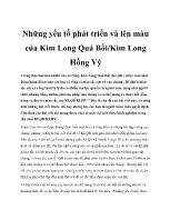 Những yếu tố phát triển và lên màu của Kim Long Quá Bối/Kim Long Hồng Vỹ