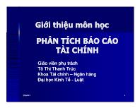 Phân tích Báo cáo tài chính