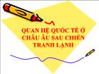 Quan hệ quốc tế ở Châu Âu sau chiến tranh lạnh