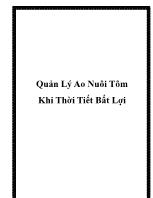 Quản lý ao nuôi tôm khi thời tiết bất lợi