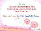 Quản lý hành chính nhà nước và quản lý ngành giáo dục đào tạo