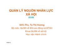 Quản lý nguồn nhân lực xã hội