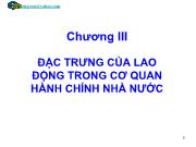 Quản lý nhà nước - Chương III: Đặc trưng của lao động trong cơ quan hành chính nhà nướ