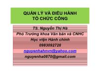 Quản lý và điều hành tổ chức công