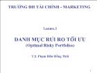 Qũy đầu tư - Danh mục rủi ro tối ưu