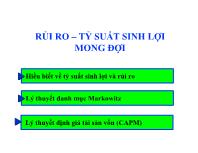 Rủi ro – Tỷ suất sinh lợi mong đợi