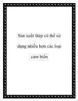 Sản xuất thép có thể sử dụng nhiều hơn các loại cảm biến