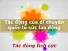 Tác động của di chuyển quốc tế sức lao động