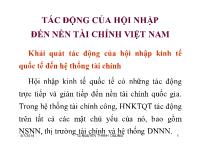 Tác động của hội nhập đến nền tài chính Việt Nam