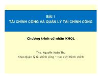 Tài chính công và quản lý tài chính công