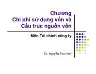 Tài chính doanh nghiệp - Chi phí sử dụng vốn và cấu trúc nguồn vốn