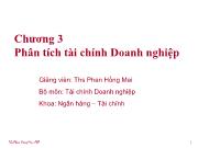 Tài chính doanh nghiệp - Chương 3: Phân tích tài chính Doanh nghiệp