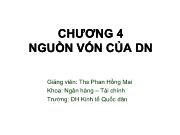 Tài chính doanh nghiệp - Chương 4: Nguồn vốn của doanh nghiệp