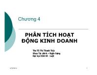 Tài chính doanh nghiệp - Chương 4: Phân tích hoạt động kinh doanh