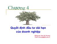 Tài chính doanh nghiệp - Chương 4: Quyết định đầu tư dài hạn của doanh nghiệp