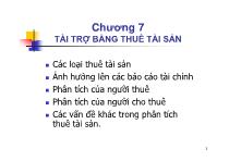 Tài chính doanh nghiệp - Chương 7: Tài trợ bằng thuê tài sản