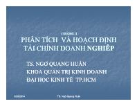 Tài chính doanh nghiệp - Chương II: Phân tích và hoạch định tài chính doanh nghiêp