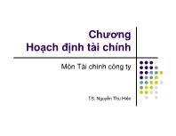 Tài chính doanh nghiệp - Hoạch định tài chính