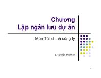 Tài chính doanh nghiệp - Lập ngân lưu dự án