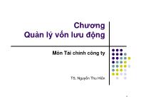 Tài chính doanh nghiệp - Quản lý vốn lưu động