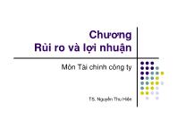 Tài chính doanh nghiệp - Rủi ro và lợi nhuận