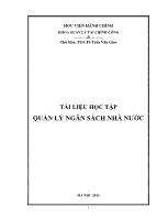 Tài liệu học tập quản lý ngân sách nhà nước