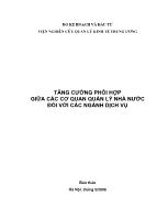 Tăng cường phối hợp giữa các cơ quan quản lý nhà nước đối với các ngành dịch vụ