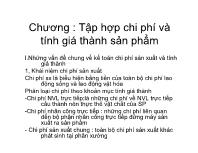 Tập hợp chi phí và tính giá thành sản phẩm