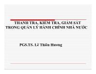 Thanh tra, kiểm tra, giám sát trong quản lý hành chính nhà nước