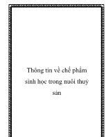 Thông tin về chế phẩm sinh học trong nuôi thuỷ sản