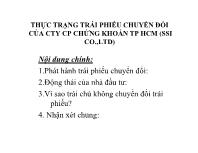 Thực trạng trái phiếu chuyển đổi của cty cp chứng khoán TP Hồ Hồ Chí Minh (ssi co.,ltd)