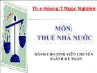 Thuế nhà nước - Chương 5: Kế toán thuế thu nhập doanh nghiệp