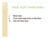 Thuế xuất nhập khẩu