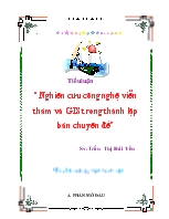 Tiểu luận Nghiên cứu công nghệ viễn thám và GIS trong thành lập bản Chuyên đề