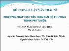 Tiểu luận Phương pháp cực tiểu hóa giải hệ phương trình phi tuyến