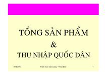 Tổng sản phẩm và thu nhập quốc dân