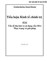 Vấn đề thu hút và sửdụng vốn ODA - Thực trạng và giải pháp