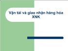 Vận tải và giao nhận hàng hóa xuất nhập khẩu