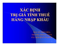 Xác định trị giá tính thuế hàng nhập khẩu